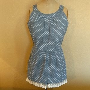 Blue Polka Dot Romper